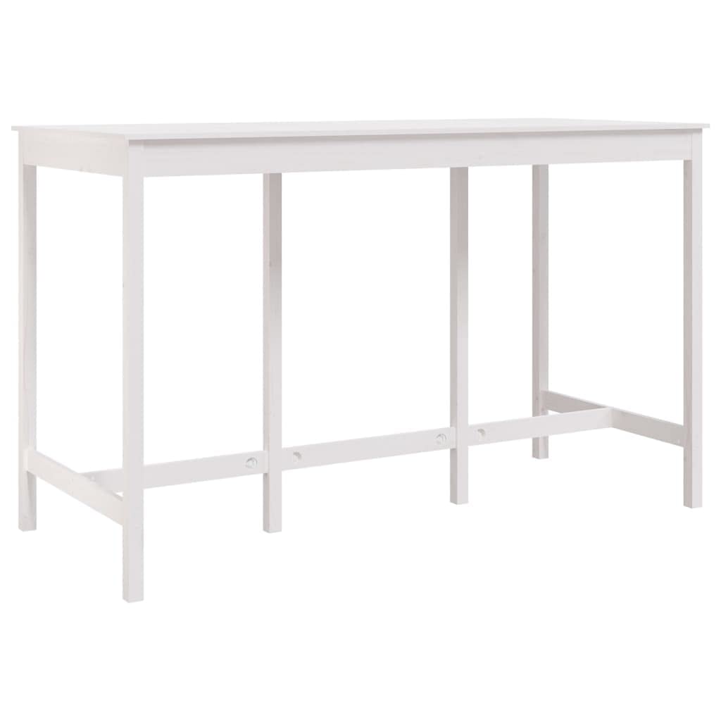 Tavolo da Bar Bianco 180x80x110 cm in Legno Massello di Pino | Mobile alto per cucina e soggiorno in legno naturale, ideale per aperitivi in famiglia e momenti conviviali.