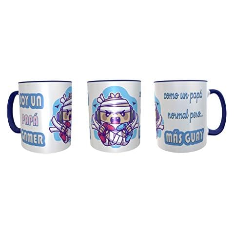 Los Eventos de la Tata. Taza ideal día del padre cumpleaños sorpresas para papas gamer azul Cover