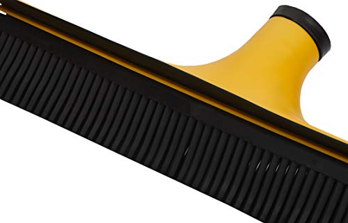 V7 Universal-Kehrbesen, V-Besen mit V-förmigen Borsten, Teleskop-Stiel und Gummilippe zum mühelosen Entfernen von Tier-, Haaren, Staub, Schmutz, Wasser, gelb – Bild 3