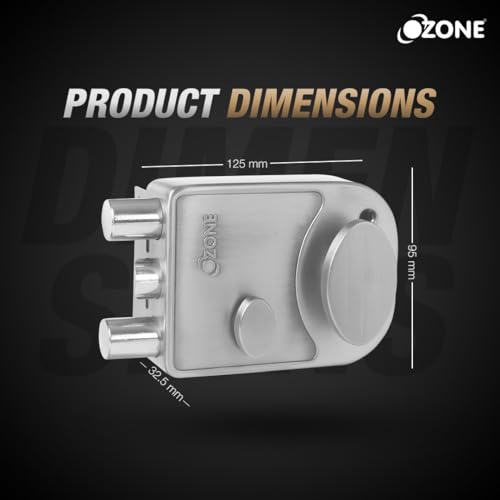 Image of Ozone Night Latch (Single Latch + Double Bolt) for Inside and Outside-Opening Doors | Door Thickness: 30-70mm | (Stainless Steel Finish)