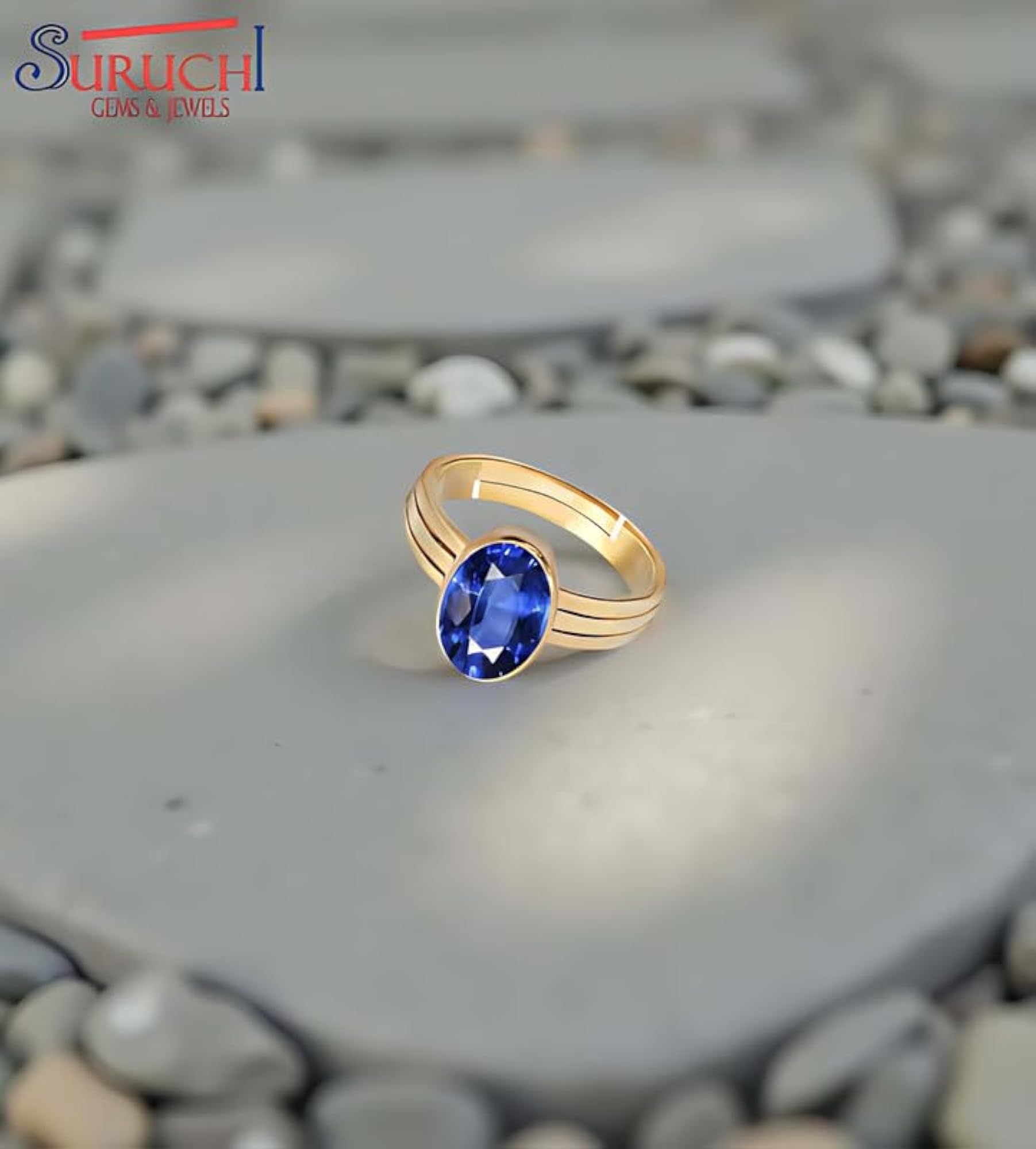 Women's Blue Sapphire Panchdhatu Adjustable Ring, 6.25 Ratti