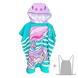 JORAKI Badetücher Badehandtuch Kinder, Mikrofaser Bademantel Badeponcho Strandtuch Kinder Ultra Weich und Saugfähig Handtuch mit Kapuze für Mädchen Jungen Teenager 6-14 Jahre alt