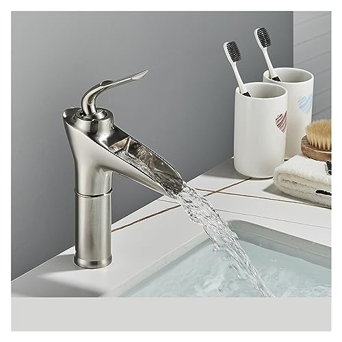 Robinet de lavabo de luxe anti-éclaboussures avec mitigeur cascade eau chaude