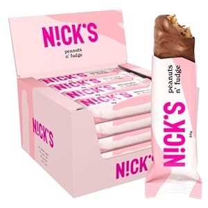 NICKS Peanuts n fudge Keto Chocolate Bars No Added Sugar 175 Calories, 3.9 Net carbs, Gluten Free Sweets Low carb Candy…