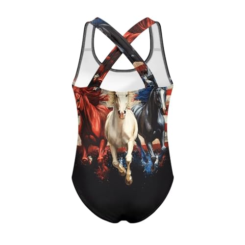 Image of Girls One Piece Cat Swimsuits Quick Dry Cartoon Beach Bathing Suit Crossback Swimwear for Kids 5-14 Years