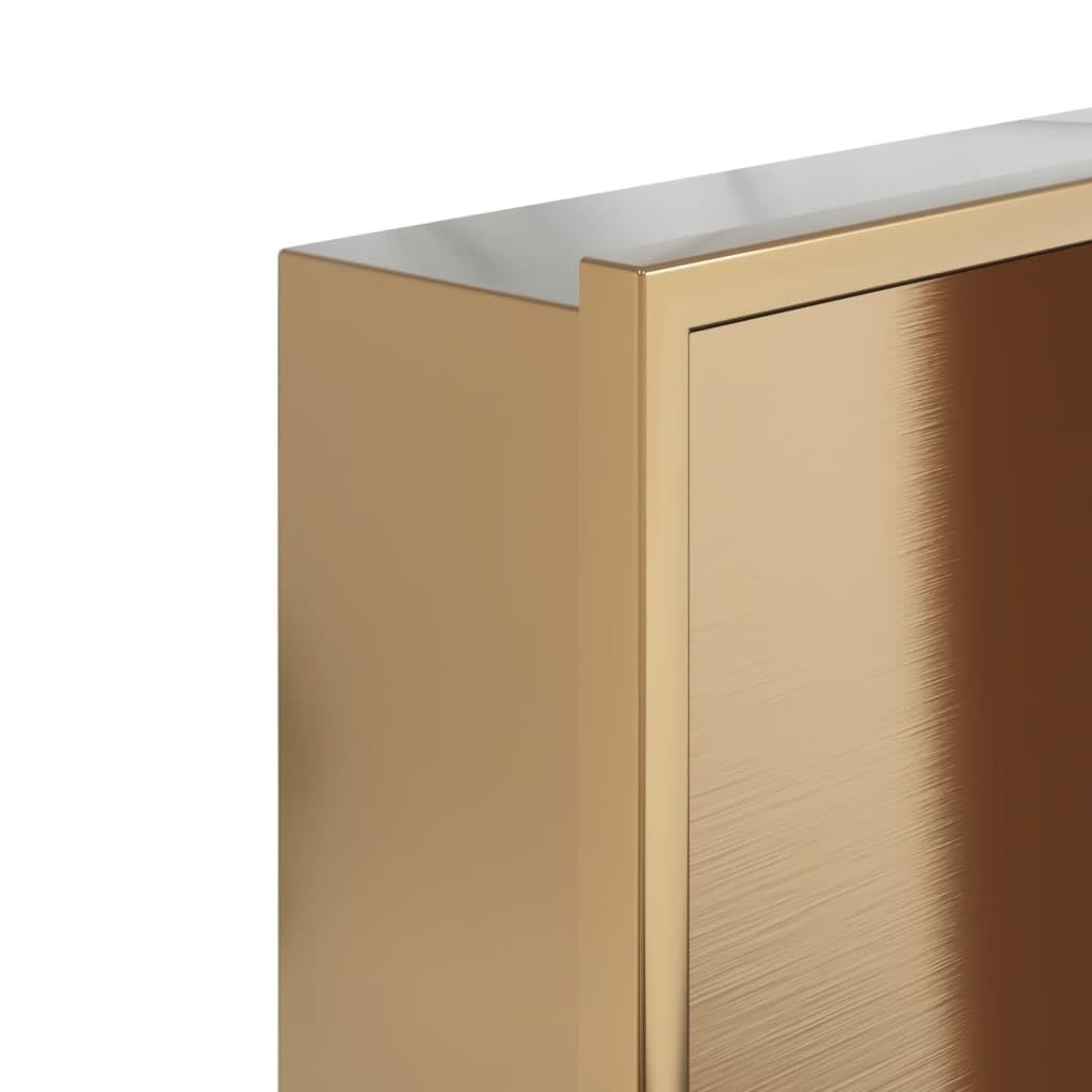 vidaXL Niche de douche doré brossé 32x32x9 cm acier inoxydable, niche de salle de bain, étagère de douche intégrée, niche murale de toilette