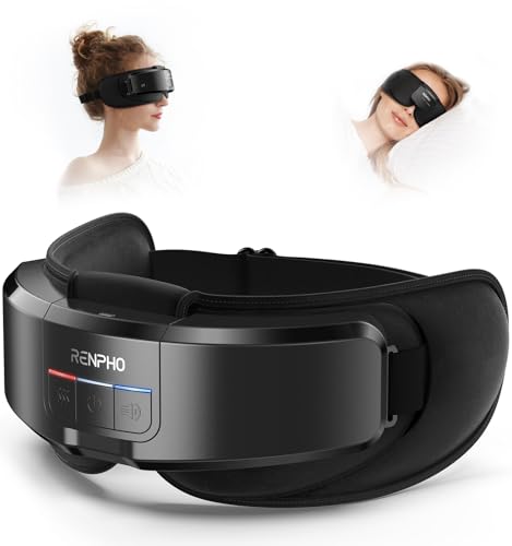 RENPHO Eyeris Shift Eye Massager for Migraines, Heated Eye Massager & Sleep Mask for Relaxation, Birthday Gifts for Women/Men/Mom/Dad, Music Temple Fack Mask Massager, Improve Sleep