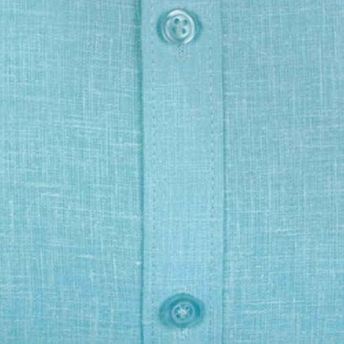 Image of ACCOX Men's Half Sleeves Formal Regular Fit Cotton Linen Shirt(GO524)(Ocean Blue)