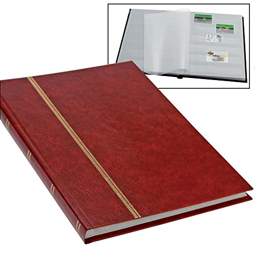 SAFE 131 Livre à insérer pour Timbres-Poste avec 16 Pages Blanches avec dorure sur la Couverture et Le Dos I 170 x 225 mm (Rouge)