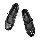 ballerinas mit nieten zara 💕Klassische schwarze Ballerinas für Damen: Der Schnallenriemen verleiht diesen Nietenwohnungen ein trendiges und stilvolles Element, sorgt für einen sicheren Sitz und verleiht Ihrem Look Flair.