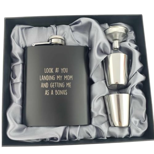Funny Gifts for Step Dad, Step Dad Fathers Day, Father's Day Step Dad, Gifts for Step Dad for Christmas, Bonus Dad Gifts, Stepfather Gifts, Gifts for Stepdad Flask, Landing Mom Bonus (My Mom)