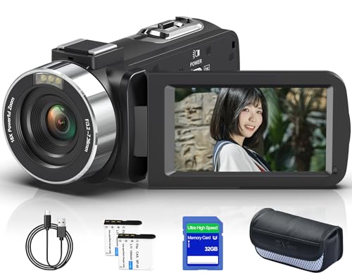 Amazon | ビデオカメラ 4K録画 8000万画素 YouTubeカメラ 3.0インチIPS
