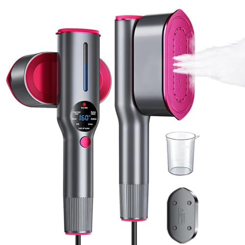 Dr.flash Travel Steamer for Clothes Portable Steamer for Clothes 1200W 2-in-1 Steam Iron for Travel 15s Fast Heat Up Handheld Steamer for Clothes with 160C Smart LED Display & 7 Fabric Modes