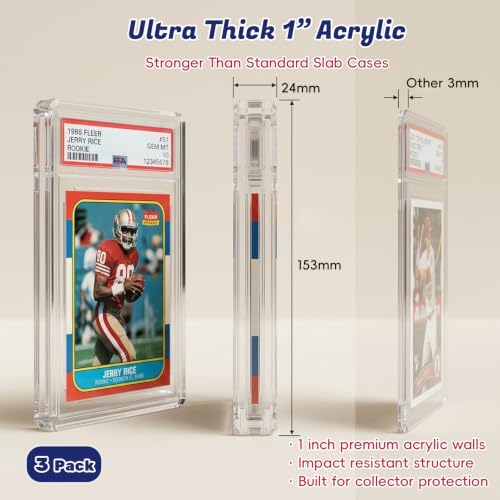 Image of PSA Slab Display Case 3 Pack, Thick Acrylic Case for PSA & CGC Graded Cards