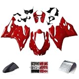 Bruce & Shark Fairing Injection Plastic Kit Red White Fit for Ducati 1199/899 2012-2014 Red, for Ducati 1199/899 2012 2013 2014