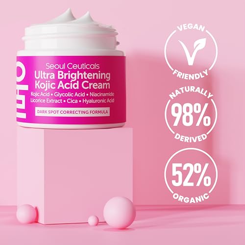 Seoulceuticals SC-KAC Korean Kojic Acid Cream Dark Spot Remover + Glycolic Acid + Niacinamide + Cica + Ha Moisturizer - Cruelty Free K Beauty Skincare 2Oz thumb #5