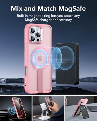 ESR for iPhone 16 Pro Max Case with Flickstand, for MagSafe, Frosted Pink - image 5