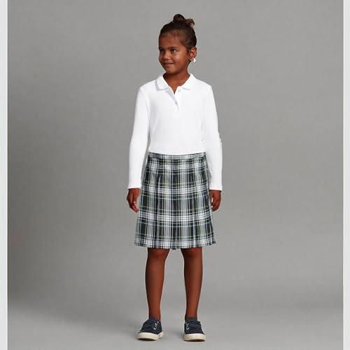 Lands' End School Uniform Girls Long Sleeve Feminine Fit Interlock Polo Shirt4