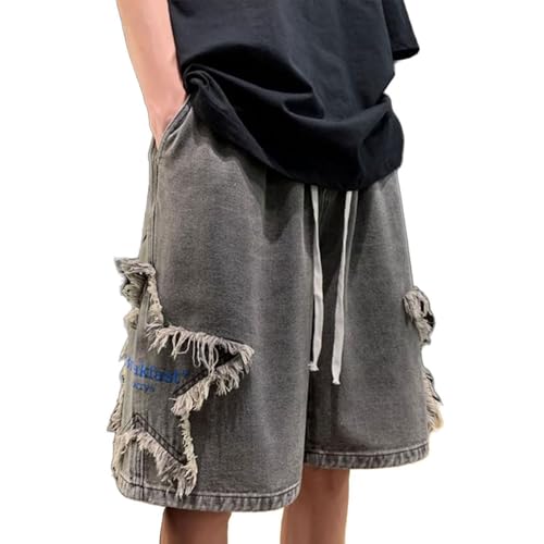 Short jorts en jean gris ample style hip hop pour vos sorties streetwear et sessions skate Y2K