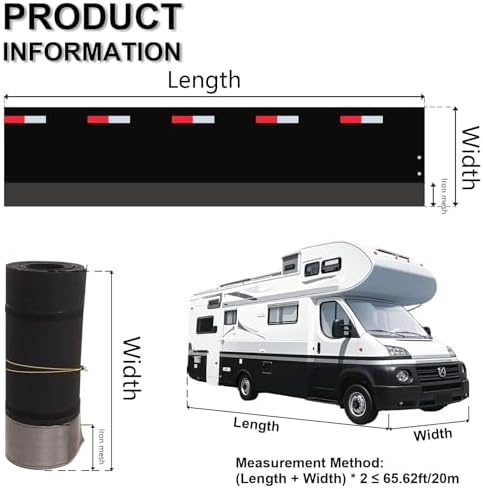 Mobile Home & RV Skirting - All-Season Waterproof Cover, Easy No-Drill Installation for Travel Trailers & 5th Wheel Campers, Durable Mesh Panel, 16m/52ft Black Storage Solution