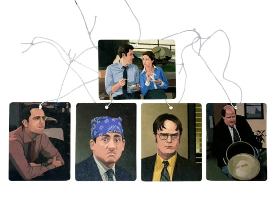 ASVP Shop Prison Mike Dwight Andy Pam Jim Kevin - The Office Inspired Pack Of 5 - Car Air Fresheners