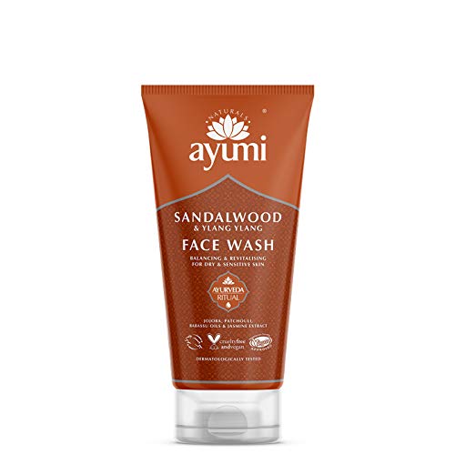Ayumi Sandalwood & Ylang Ylang Face Wash. Vegan, Cruelty-Free, Dermatologically-Tested, 1 x 150ml