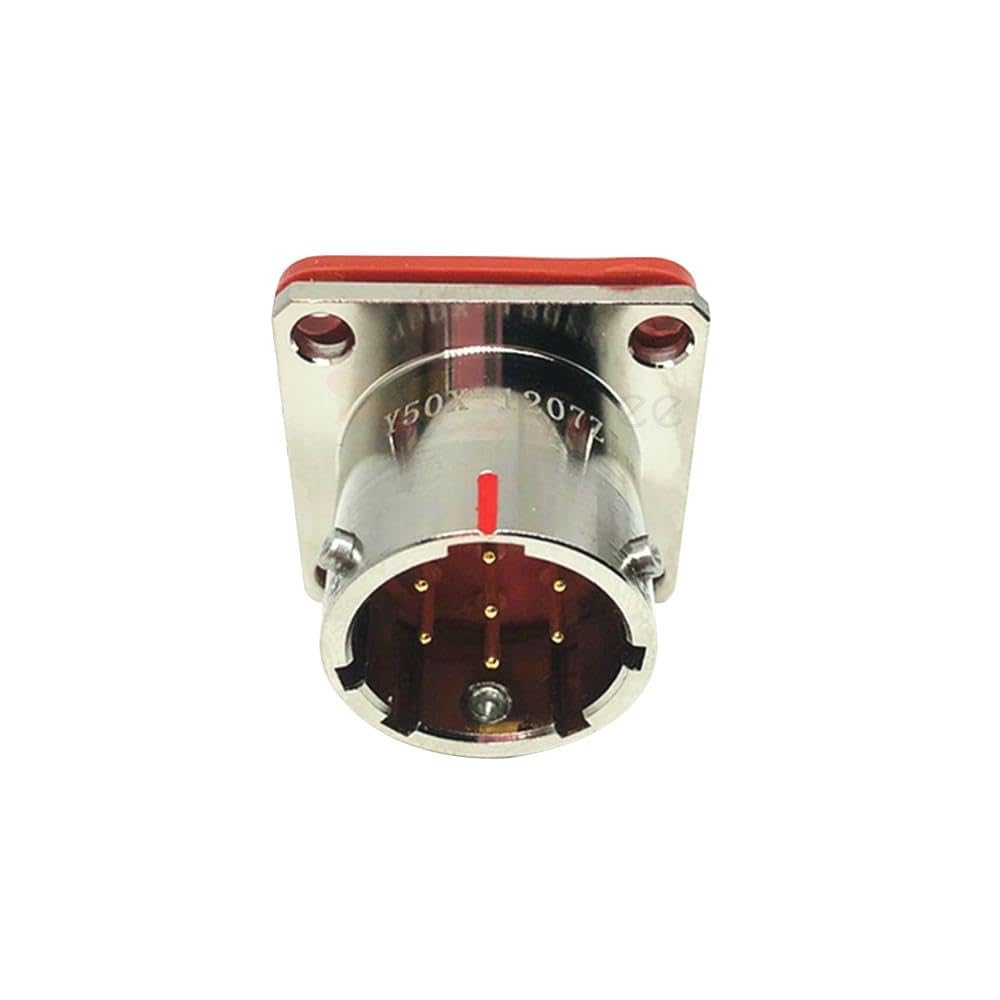Conectores Circulares eléctricos Y50X-1207TK2, Conector Hembra y Conector Macho Y50X-1207ZJ10, Cable de Acoplamiento de Bayoneta Recto de 7 Pines.