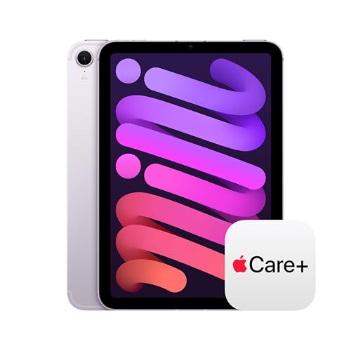 Image of Apple iPad mini (A17 Pro): Apple Intelligence, 8.3-inch Liquid Retina Display, 512GB, Wi-Fi 6E + 5G Cellular, 12MP Front /12MP Back Camera, Touch ID with AppleCare+ (2 Years) - Purple