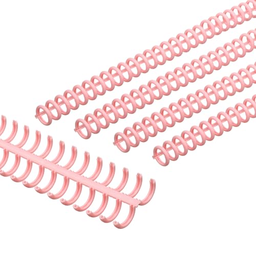 Image of PATIKIL 12mm(1/2") Plastic Spiral Binding Coils, 15 Pcs Binding Spirals 85 Sheet Capacity Binding Spirals for Binding Paper Sheets, Deep Pink