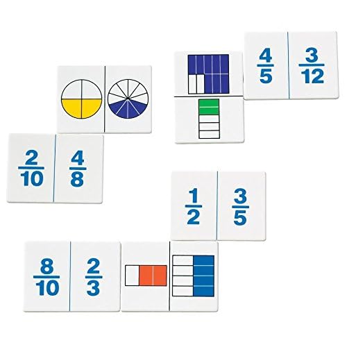 Juego de dominó fracciones plástico Montessori 30 piezas miniatura 3