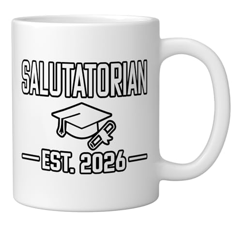 Taza de cerámica blanca para graduación miniatura 2