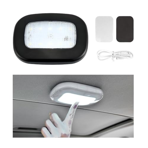 Luz de Techo Automotriz LED Recargable USB Magnética Negra miniatura 1