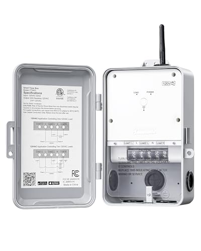 DEWENWILS Pool Pump Timer Heavy Duty Outdoor WiFi Timer Box 40A 120VAC 2HP Work with Smart Life Alexa Google Assistant Easy Wiring for Pool Water Heater ETL Listed