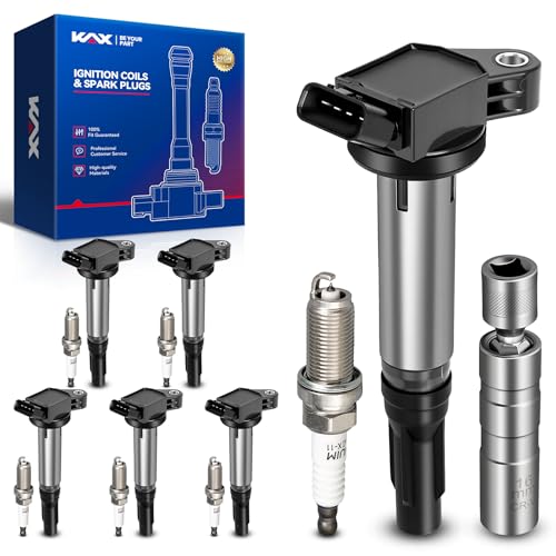 Image of KAX Ignition Coils & Spark Plugs Set Fit for RAV4 2009-2014, 2016-2018 2.5L | (w /tool) Camry 2010-2017 2.5L, 4Runner 2013-2019, 2021-2023, Venza 2009-2015 2.7L, Highlander 2009-2019 2.7L UF487