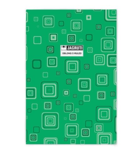 Inward & Oblong C-Ruled Register | Hardcover Record Books for Office, School & Accounting | Green & Blue Long Registers (JAGRUTI 2Q C- Ruled Register)