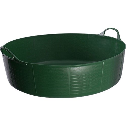 Red Gorilla Green 35 Litre Large Shallow Flexible 2-Handled Recycled Tub Dog Pool Bath Weather Resistant Multi Purpose for DIY Builders Gardening