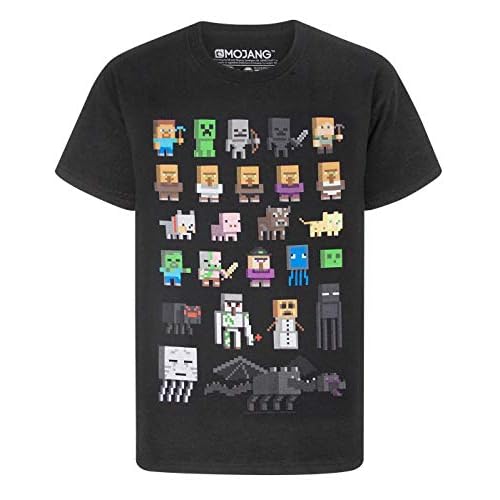 Minecraft Niños Camiseta De 6 A 7 Años Negro, Negro, 6-7 años