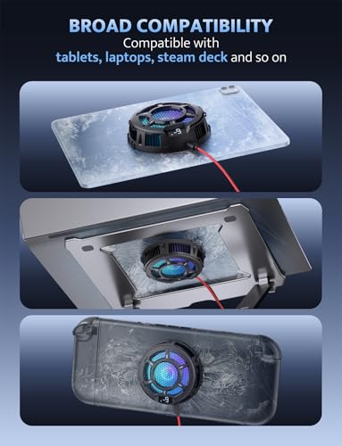 Image of darkFlash iPad Cooler, Magnetic /Back Clip 2 in 1 Tablet Cooler for ipad /Surface pro /Samsung Tab, Steam Deck Fan, 30W Tablet Cooling Case with Temperature Display for Gaming, Live Streaming (GT-PRO)