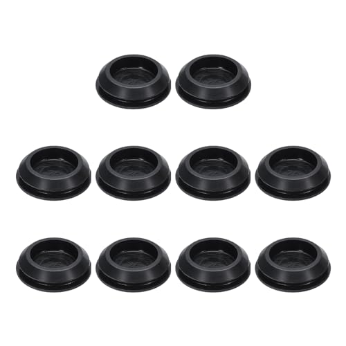 Image of uxcell 10pcs Hole Plug 1-1 /8 Inch (29mm) Button Plugs Fit for 25mm Hole, Snap in Locking Hole Tube Plug Silicone Tube Waterproof Plug Tube Plug, Black