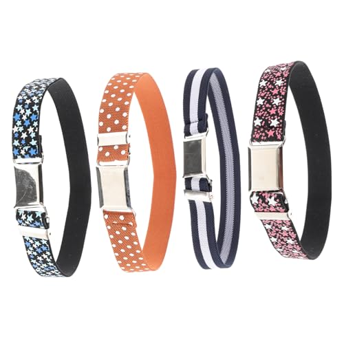 4 pcs Elastic Belts Stretchy Waistbands for Boys Lightweight Comfortable Waist Belts for Jeans and Dress Pants - Main Image