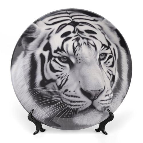Plato Decorativo de Porcelana White Tiger 7 pulgadas miniatura 1