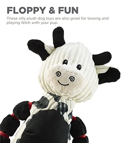 Charming Pet Thunda Tugga Cow Plush & Squeaky Dog Tug Toy #TOP6