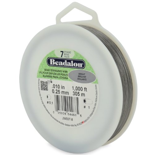 Beadalon 7 Strand Stainless Steel Bead Stringing Wire.010 In / 0.25 Mm, Bright, 1000 Ft / 305 M #TOP4