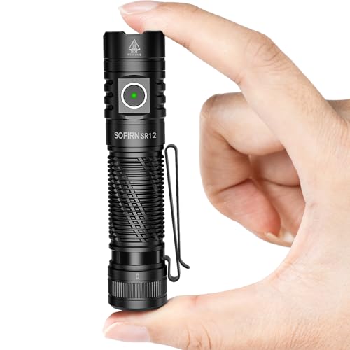 Pocket Flashlight Rechargeable LED Light - Sofirn SR12 Small Flashlights Powerful, Bright EDC Light...