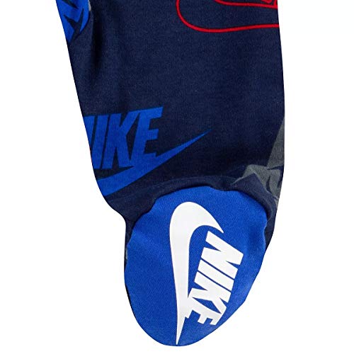 Nike Kids Baby Girl's Sportswear All Over Print Smiley Long Sleeve Footed Coverall (Infant)4