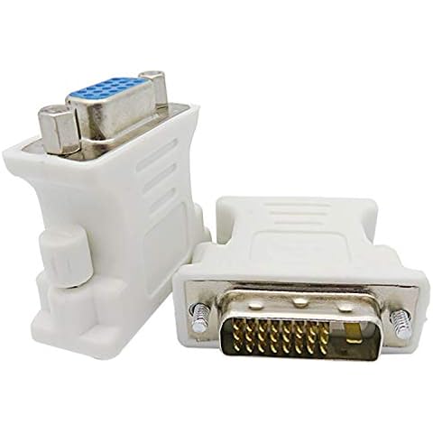 OUOU VGA Adapter DVI-I 24+1 Male to VGA 15 Pin Female Adapter Supports 1080P Full HD for Computer, PC Host, Laptop, Graphics Card to HDTV, LG HP Dell Monitor and Projector (2 Pack) Cover