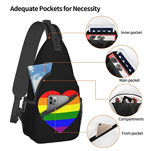 Mochila bandolera LGBT Gay Pride unisex negra miniatura 5