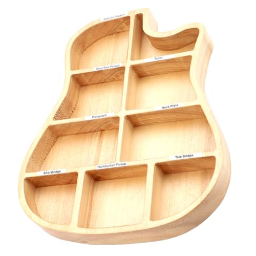 Holibanna Guitar Picks Holder Storage Box Unique Guitar Shaped Organizer for Picks for Musicians Made From Wood for Music Rooms and present