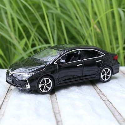 BDTCTK Compatible for 1:32 Corolla Model Car, Zinc Alloy Pull Back Toy Car with Sound and Light for Kids Boy Girl Black