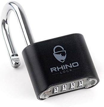 Rhino Lock Secure Lock - Pink 4 Digit Combination Padlock for Gym Locker, School & Work Lockers; Coded and Suitable for Outdoor Use with Fences, Hasps, Sheds & Toolboxes (UK Brand)